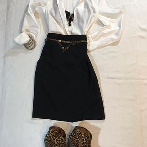 Tribal Black knee length slip on skirt!